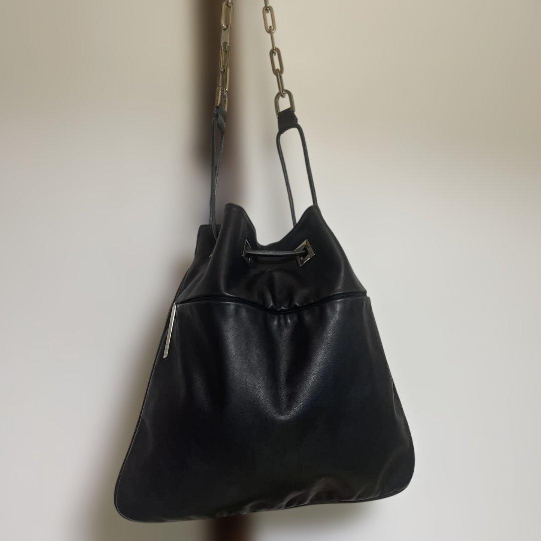 GUCCI ブラックレザー ハンドバッグ001-4046-2705SN