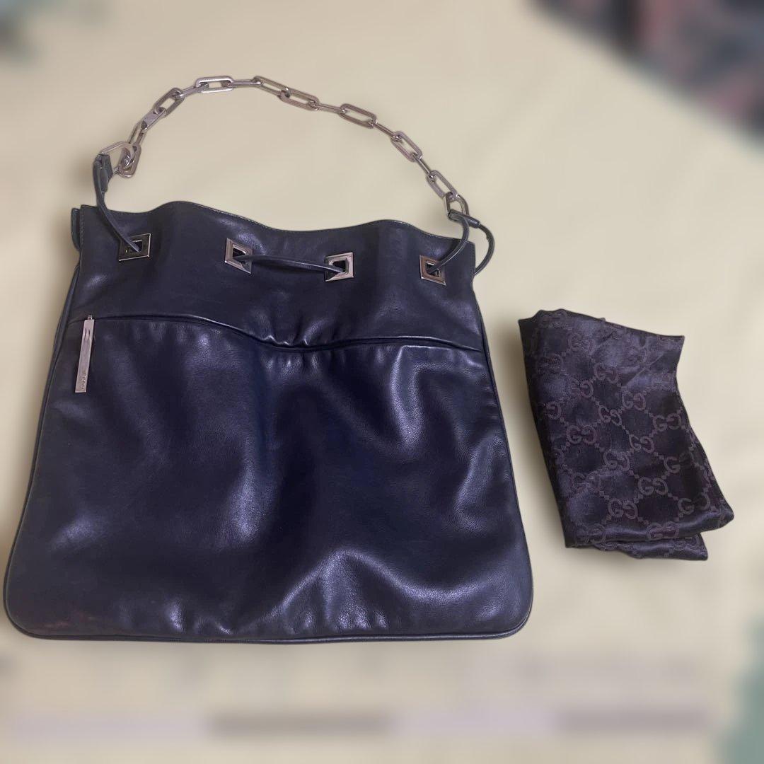 GUCCI ブラックレザー ハンドバッグ001-4046-2705SN