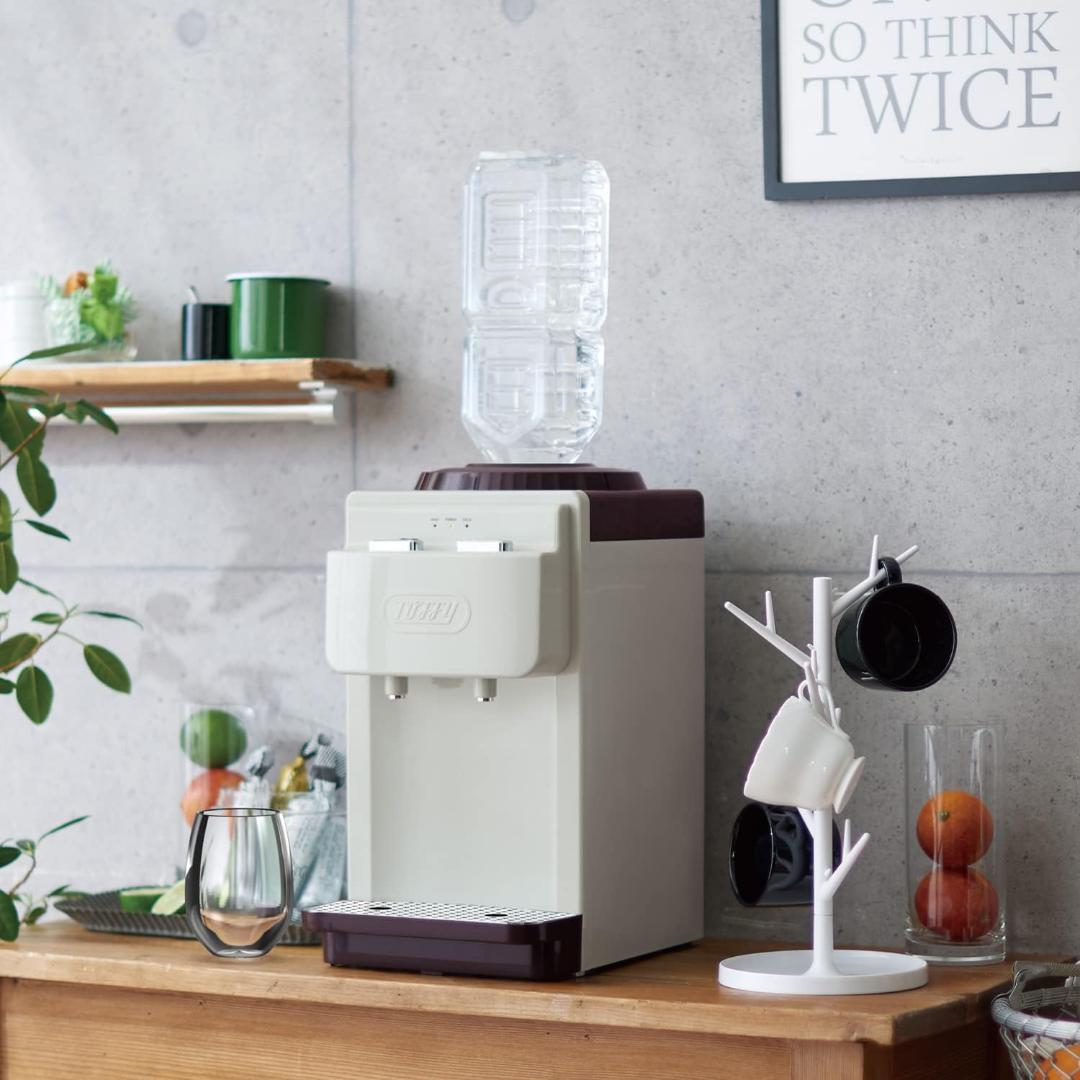 ウォーターサーバー ホワイト/ブラウン 上置き式