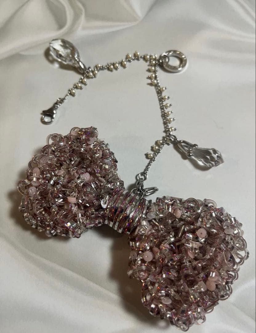 美品★アンテプリマ ガーラグリッターチャーム★ピンク リボン