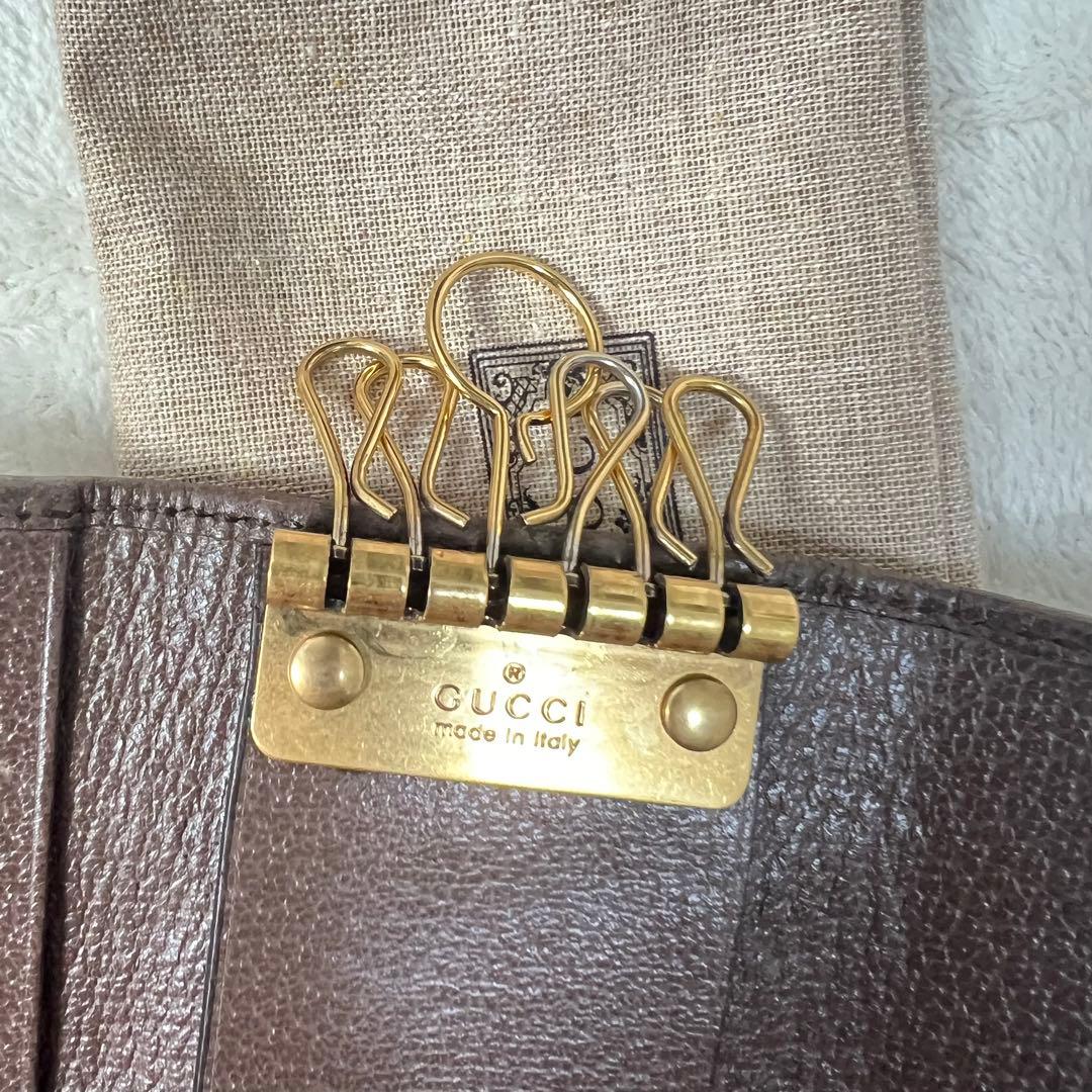 【美品】GUCCI グッチ GG柄 6連キーケース シェリーライン