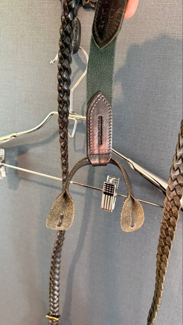 ラルフローレン　レザーサスペンダー　英国製