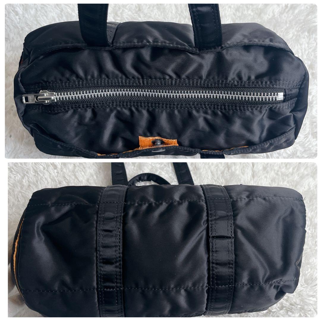 未使用級 ポーター タンカー ミニボストン ブラック ドラムバッグ 肩がけ 黒