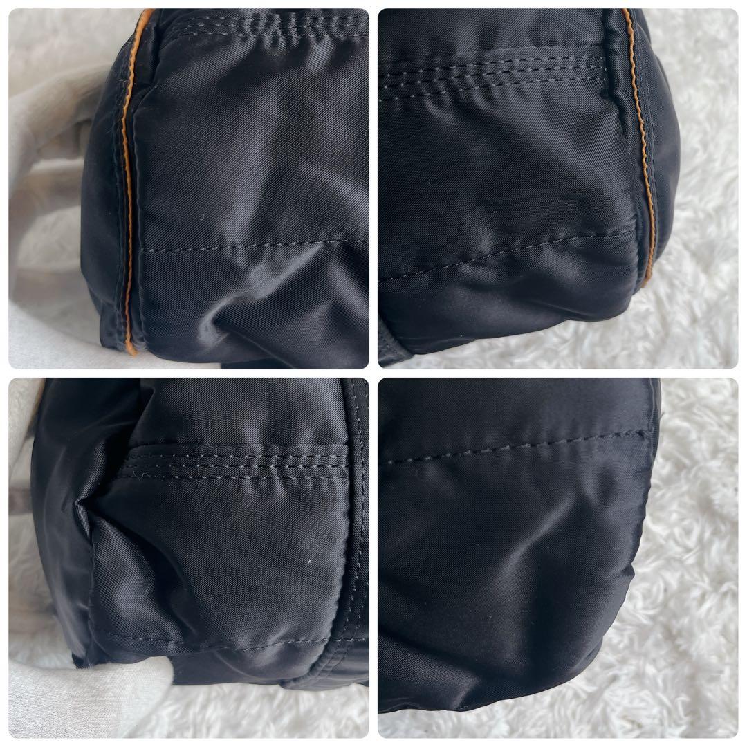 未使用級 ポーター タンカー ミニボストン ブラック ドラムバッグ 肩がけ 黒