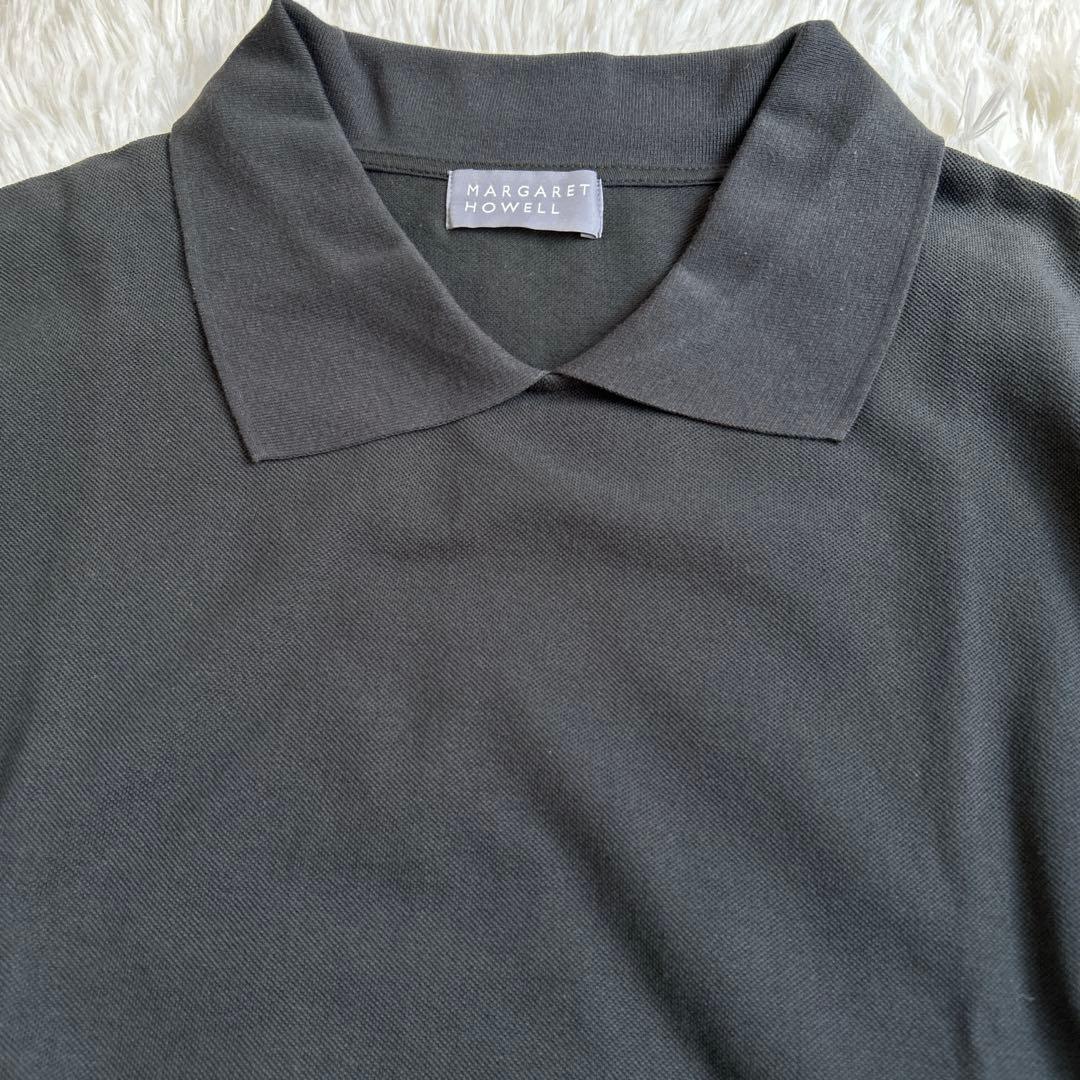 マーガレットハウエル オーガニックコットン ポロシャツ 24ss ブラック II