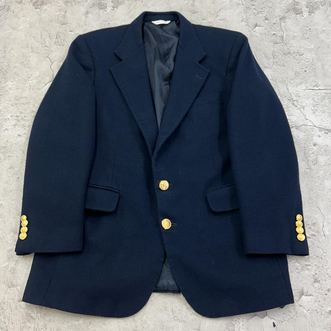 お*ら様 USA製　ポロユニバーシティクラブ　長袖　ウールブレザー　古着　ネイビ