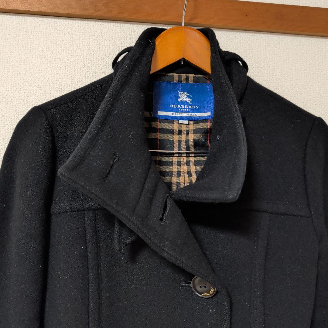 BURBERRY BLUE LABEL ブラック ピーコート