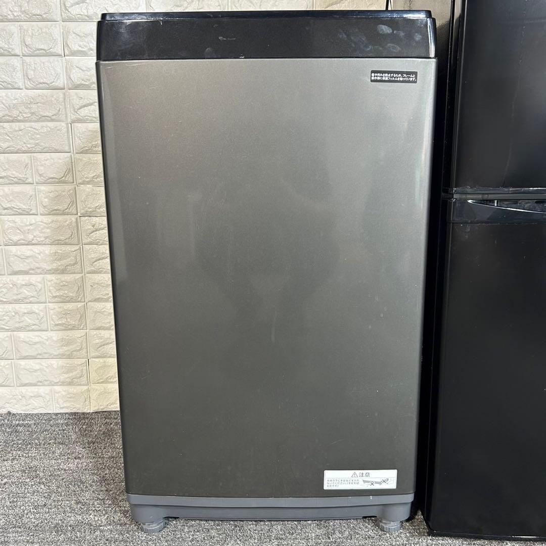 高年式 黒色家電 3点セット 冷蔵庫 洗濯機 電子レンジ 1人暮し I071