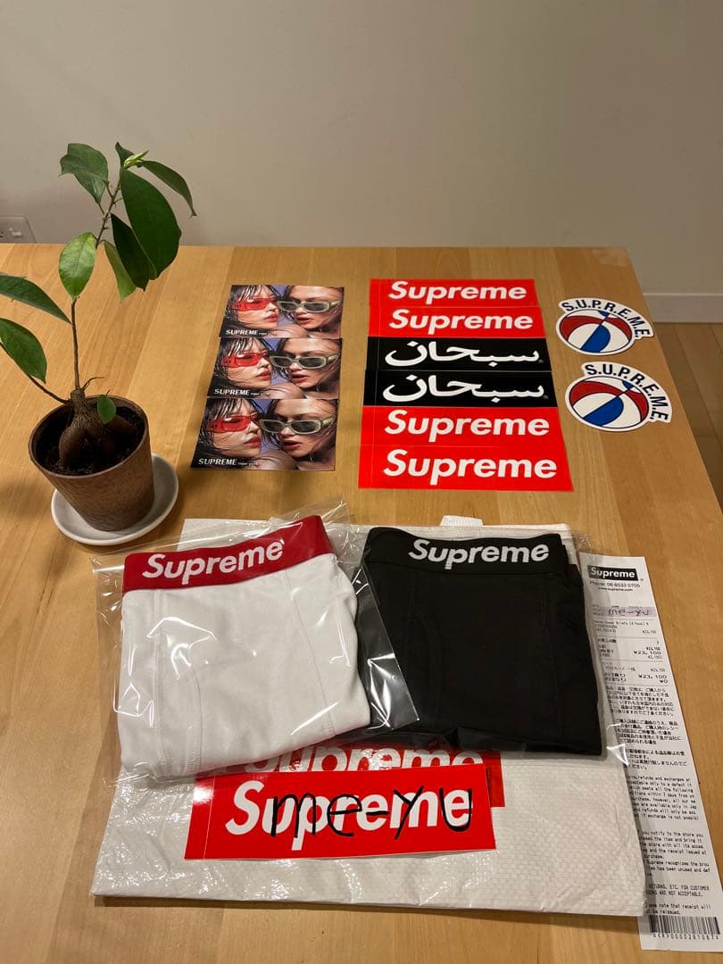 シュプリーム　ヘインズ　ボクサー　パンツ　白黒セット　ボクサーパンツ　M