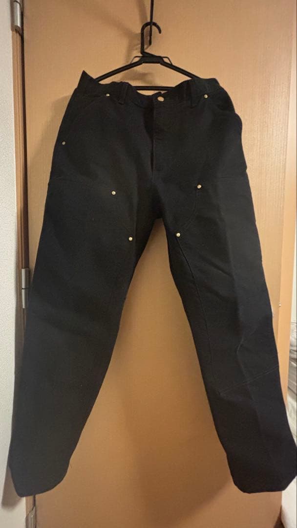 (値下げ可)usa製 34x30 Carhartt ダブルニー ブラック