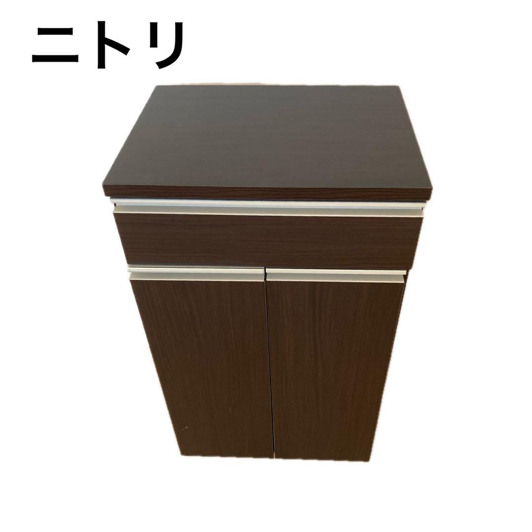 【値下げ/送料無料】ニトリ ゴミ箱 分別ペールカウンター ダークブラウン