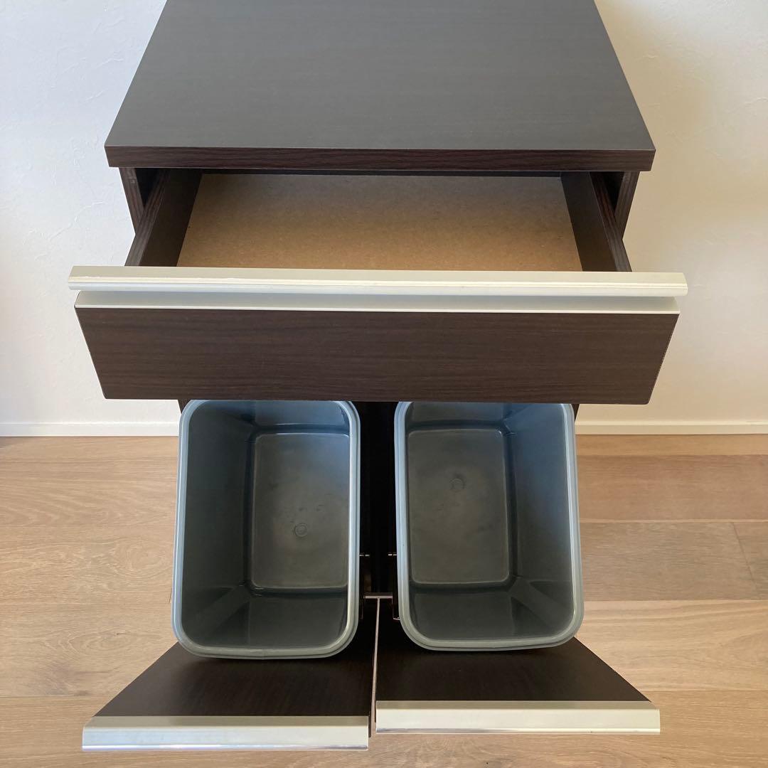 【値下げ/送料無料】ニトリ ゴミ箱 分別ペールカウンター ダークブラウン