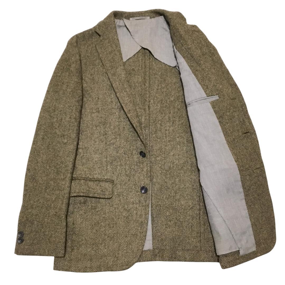 英国MOON社生地 グリーンレーベルリラクシング ツイードジャケット L