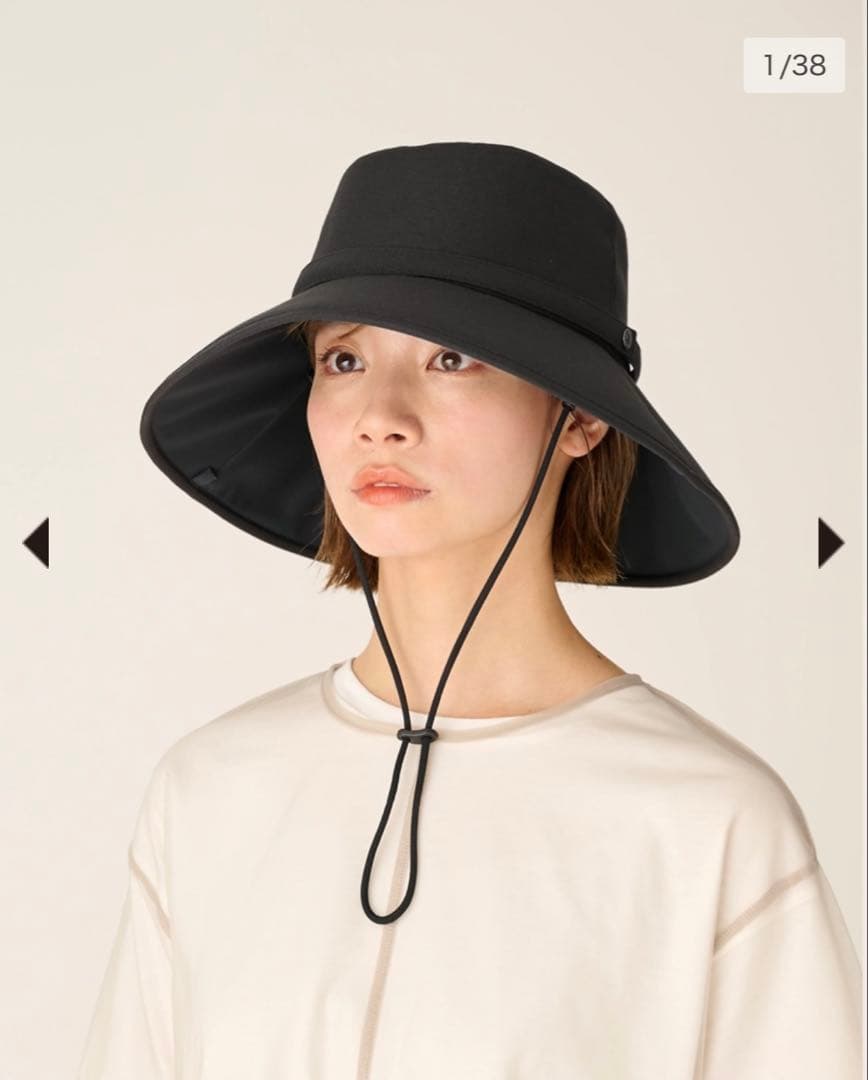 【値下げ不可】サンバリア100　ウィンドハット　Ｌサイズ　帽子　黒　ブラック