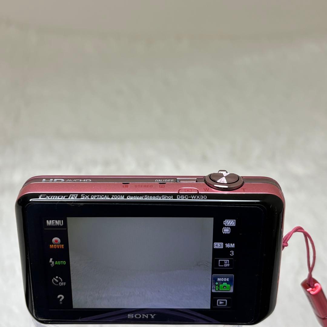 美品　SONY カメラ　DSC-WX30 充電器　箱　ピンク　コンデジ　動作品