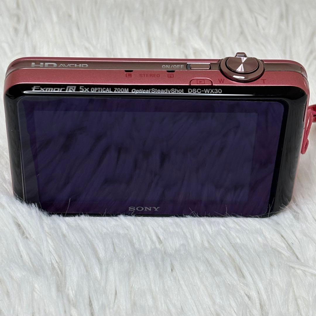 美品　SONY カメラ　DSC-WX30 充電器　箱　ピンク　コンデジ　動作品