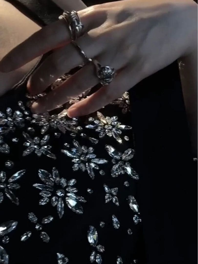 新品タグ付 ダーリッチ ジュエリーフレアチュニック ブラック