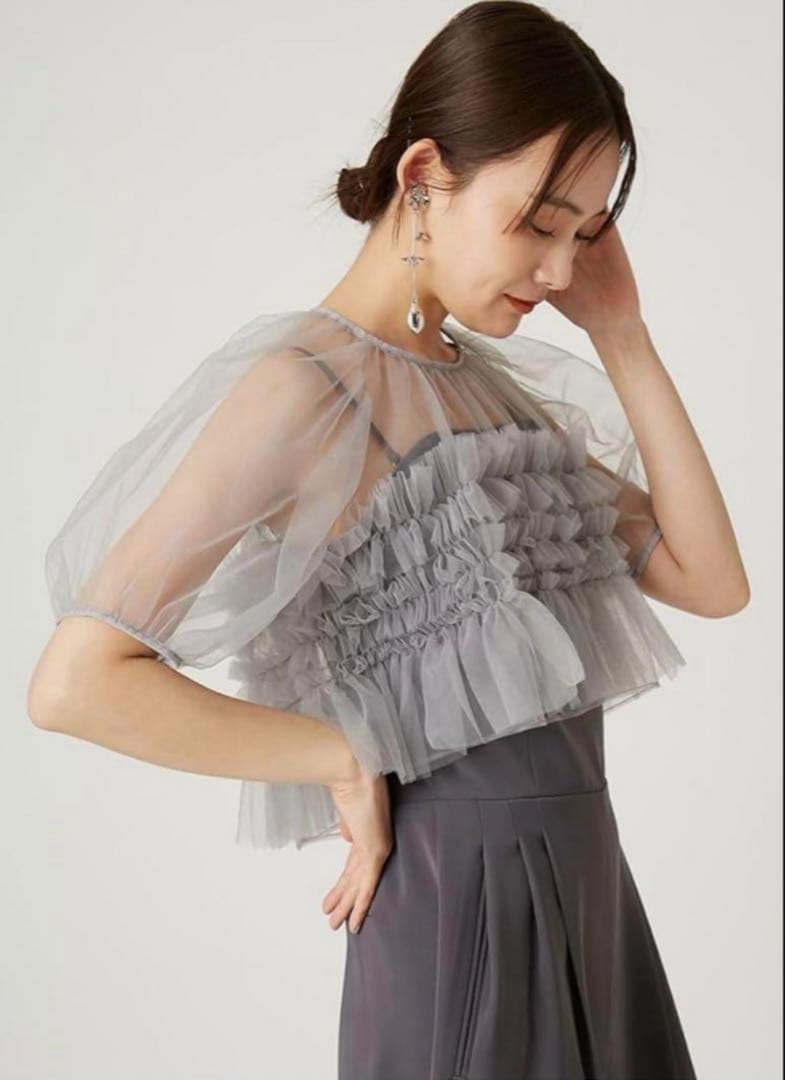 FRAY I.D チュールブラウスセットコンビネゾン CGRY