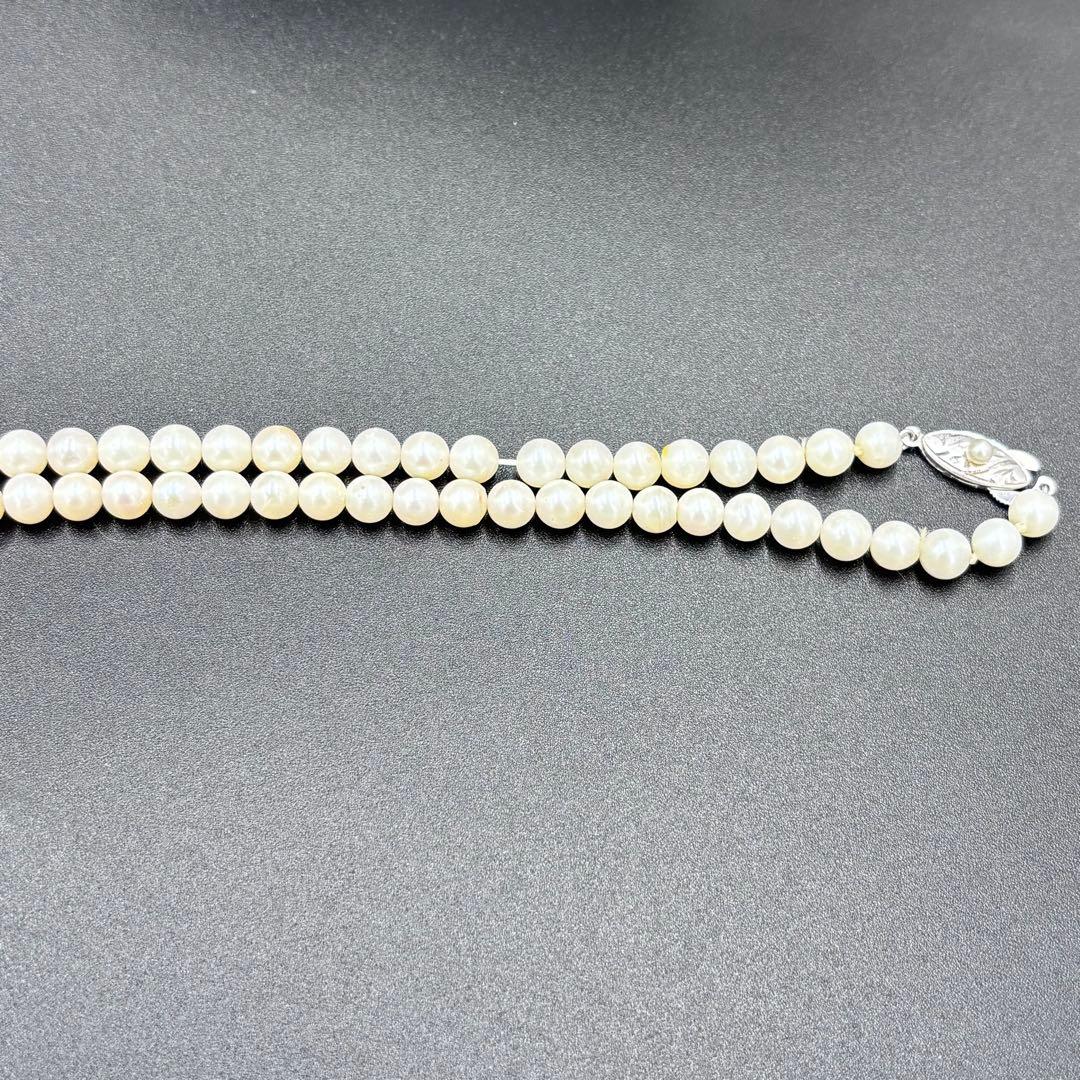 希少✨2連3連　約6.5mmあこや本真珠　120cmロングパールネックレス