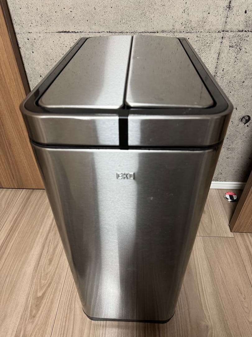 【ひよこ】EKD ステンレス ごみ箱 シルバー DF 45リットル