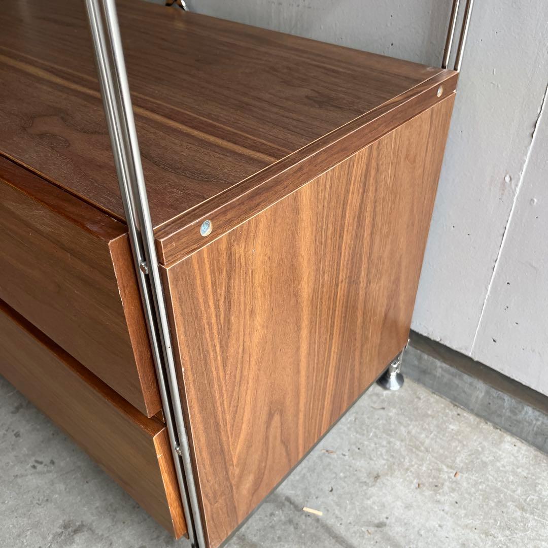 美品★無印 ステンレスユニットシェルフ・ウォールナット材・ワードローブセット