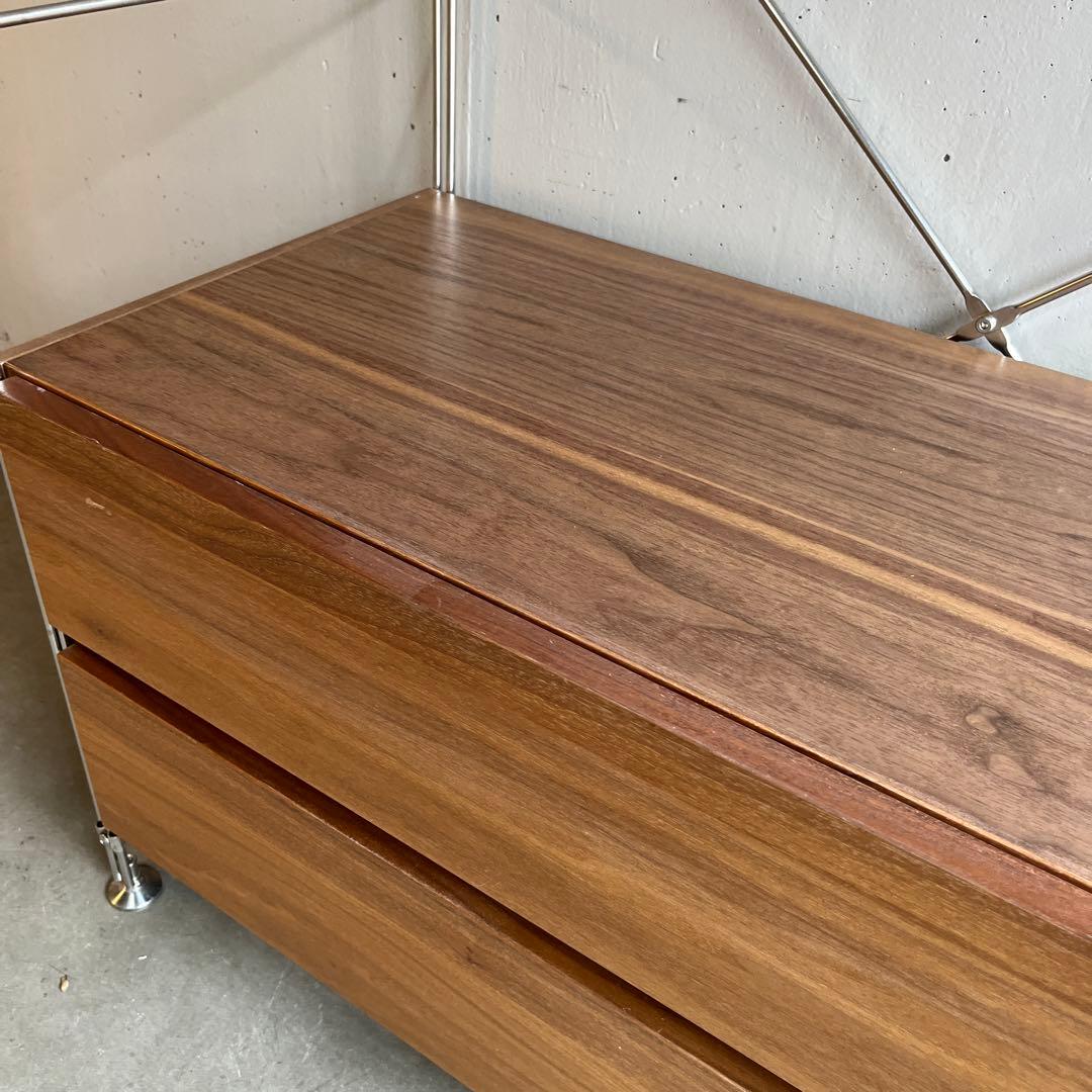 美品★無印 ステンレスユニットシェルフ・ウォールナット材・ワードローブセット