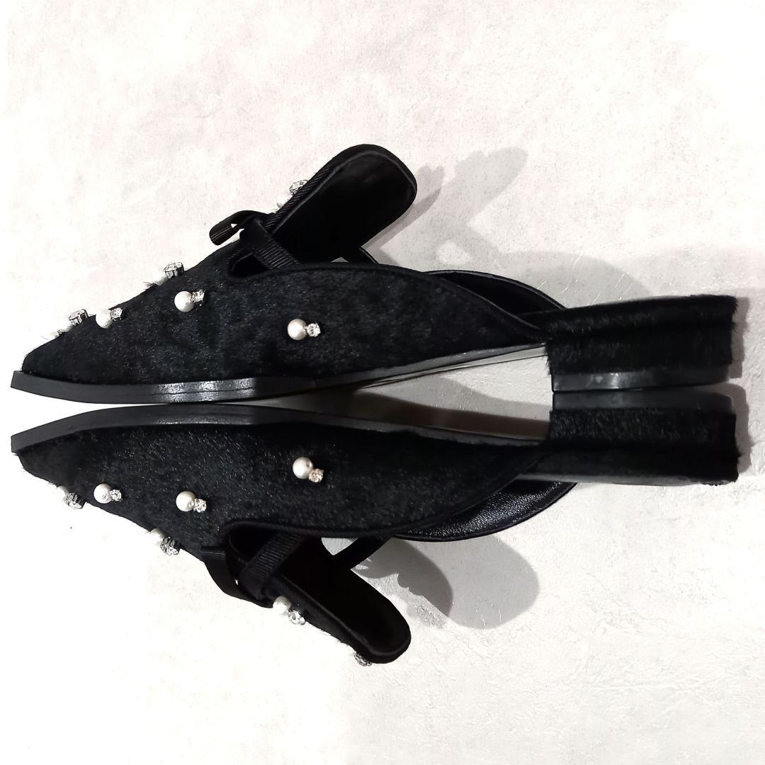 新品未使用✨ツルバイマリコオイカワ Theresa ハラコ ミュール パンプス