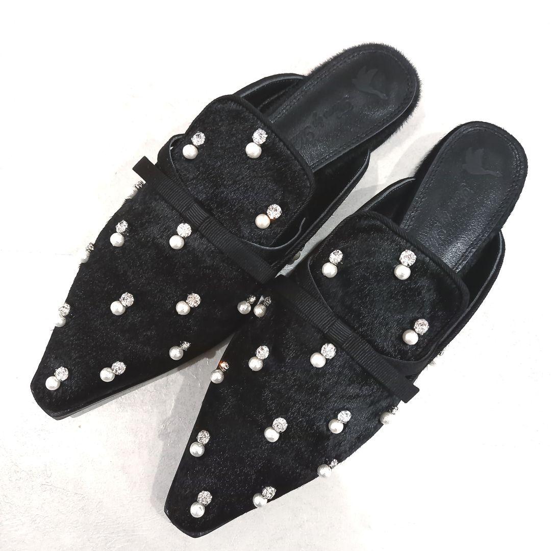 新品未使用✨ツルバイマリコオイカワ Theresa ハラコ ミュール パンプス