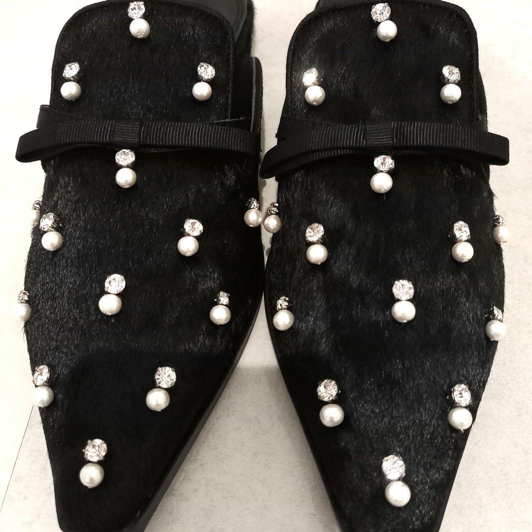 新品未使用✨ツルバイマリコオイカワ Theresa ハラコ ミュール パンプス