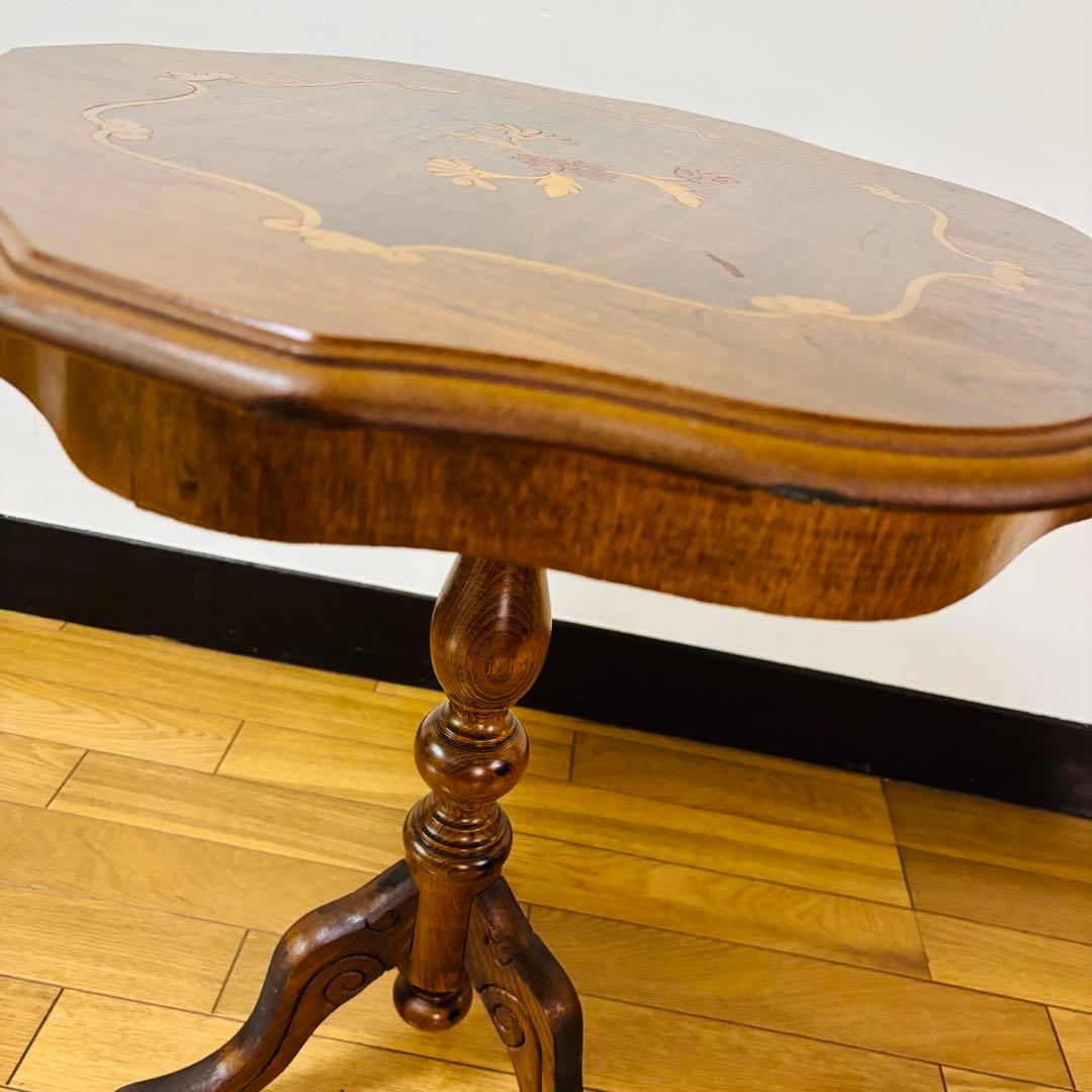 【イタリア家具】象嵌 猫脚 サイドテーブル コーヒーテーブル