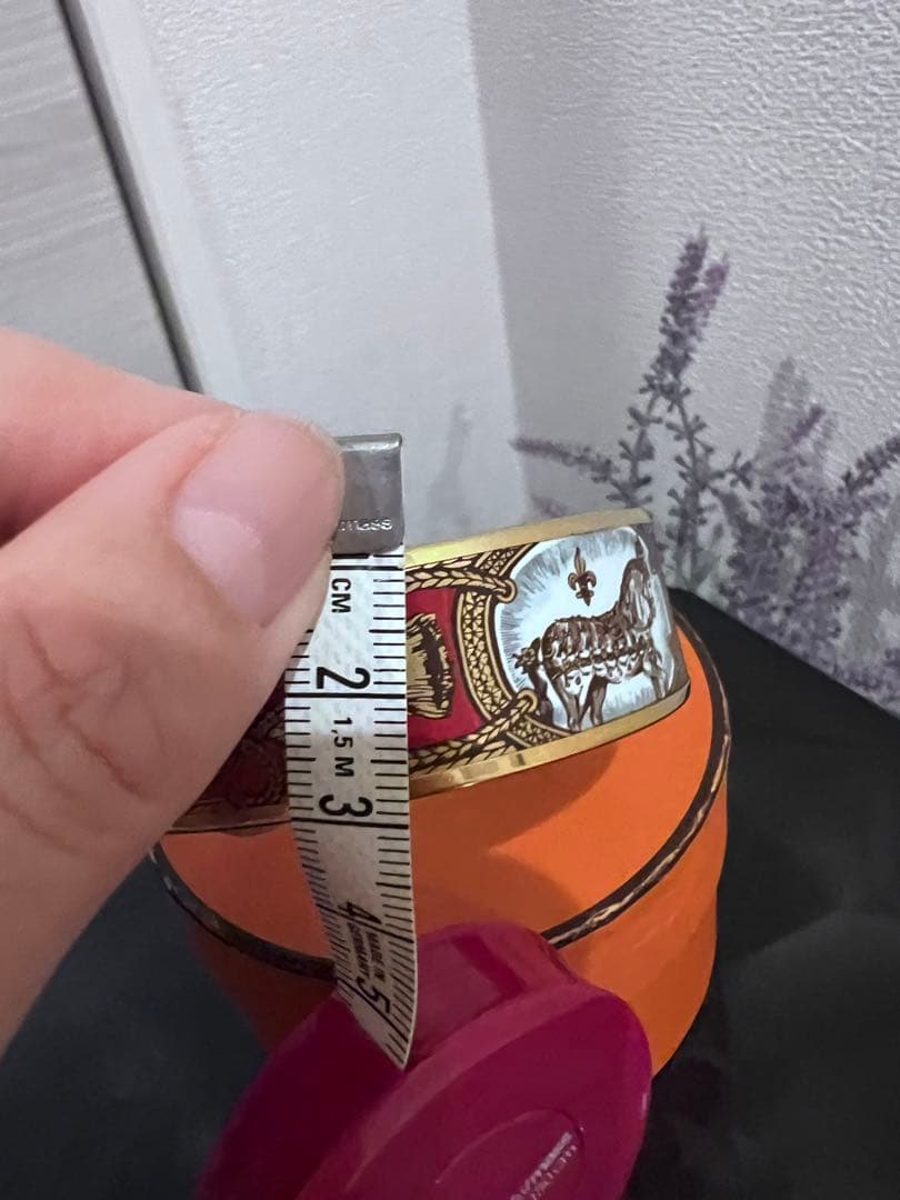 エルメス　エマイユバングル　レッドゴールド