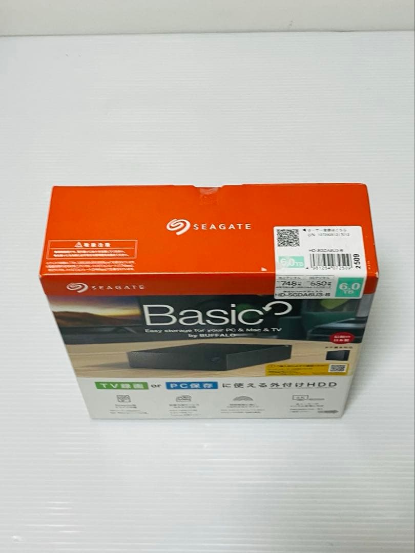 BUFFALO バッファロー　外付けHDD HD-SGDA6U3-B