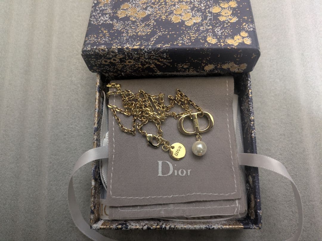 Dior ゴールドメッキ ネックレス パール