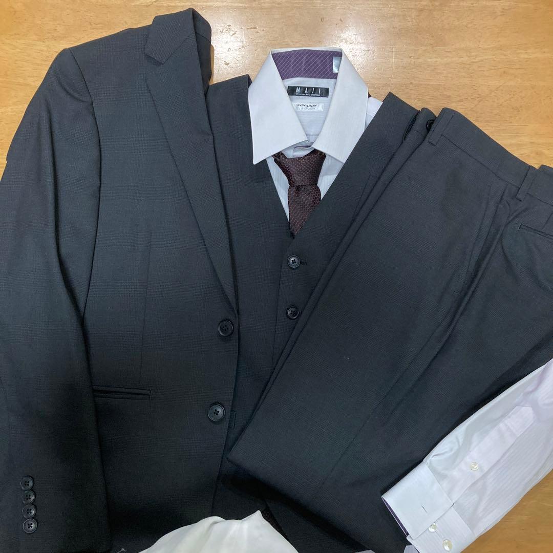メンズスーツ5点セット Y4 シャツ、ネクタイ付