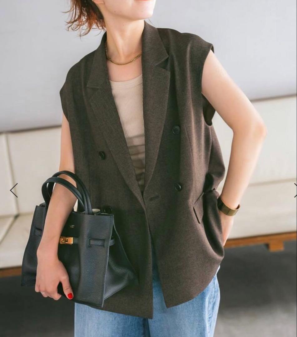 スピックアンドスパン　メランジダブルブレストジレ 38