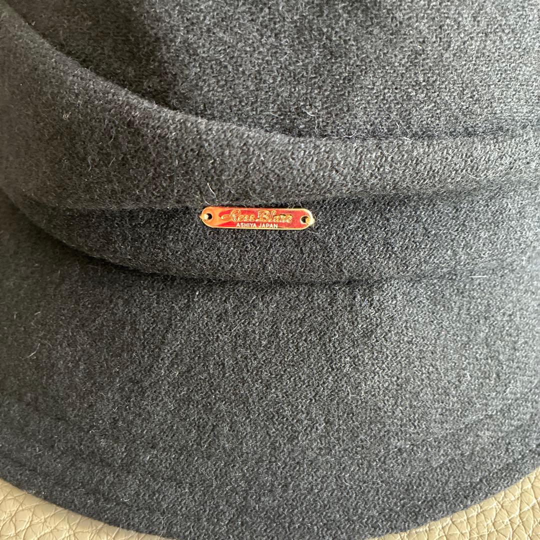 ウール混紡 ブラックキャスケット