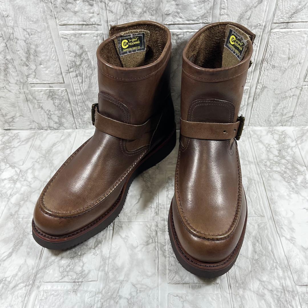 【極美品】CHIPPEWA USA製　モックトゥ　エンジニアブーツ　9D 27㎝
