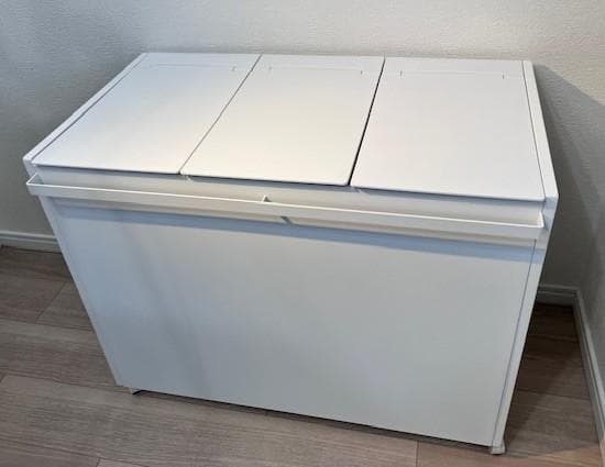 山崎実業　蓋付き 目隠し 3分別 ダストワゴン ホワイト　45L