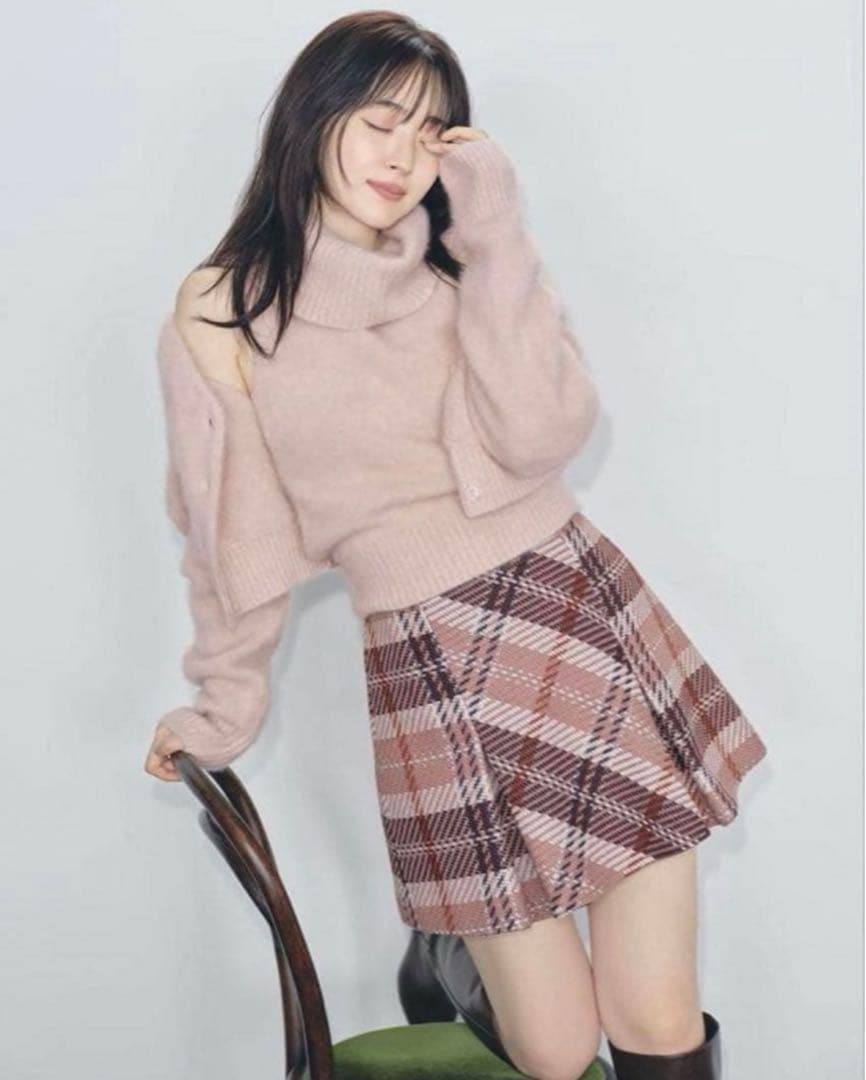 SNIDELロービングチェックミニスカート