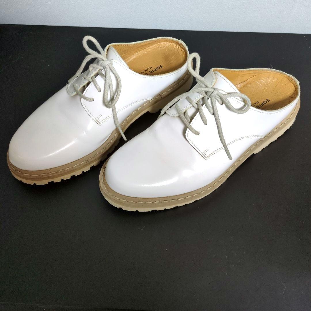 SOFIE Ｄ’HOORE/【美品】ホワイト レースアップミュール 素敵です