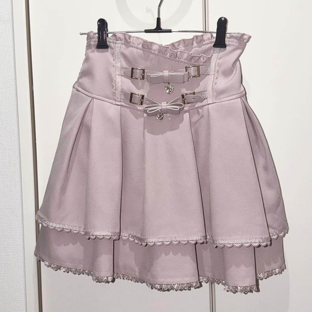 LIZLISA 2連リボンベルトスカパン ピンク 量産型