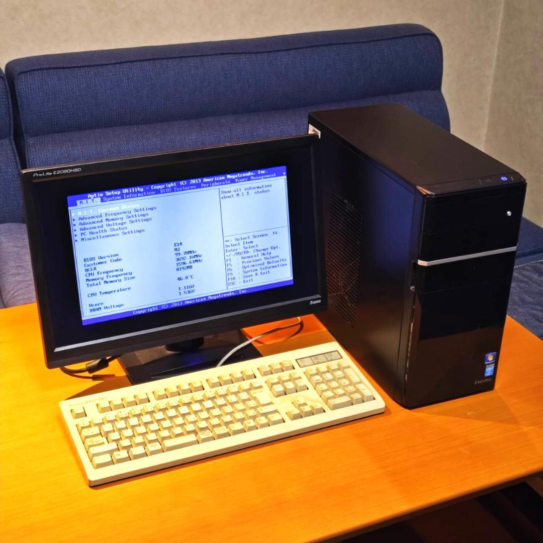 windows7起動確認済 i7-4770搭載PC＋モニター＋KB HDD無