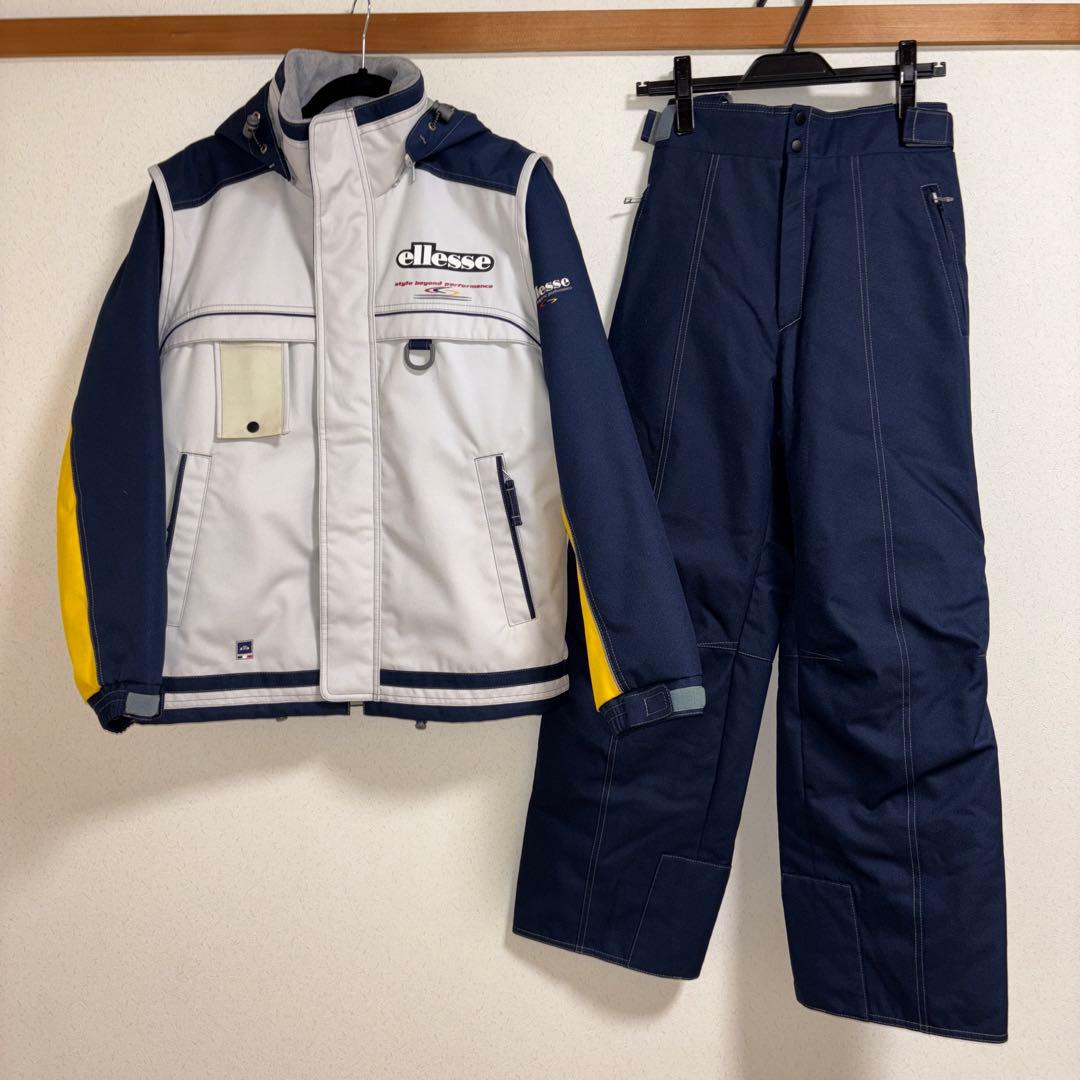 美品Ellesseエレッセ スキーウェア上下セット　メンズM ゴールドウィン