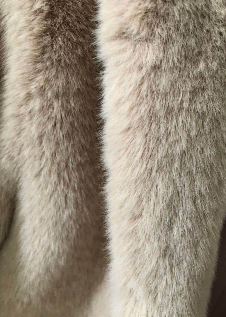 Lemonplet フェイクファーフード付きジャケット ベージュ