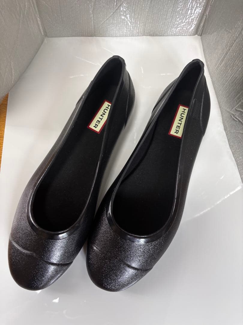 お値下げしました。HUNTER ブラック フラットシューズ UK6