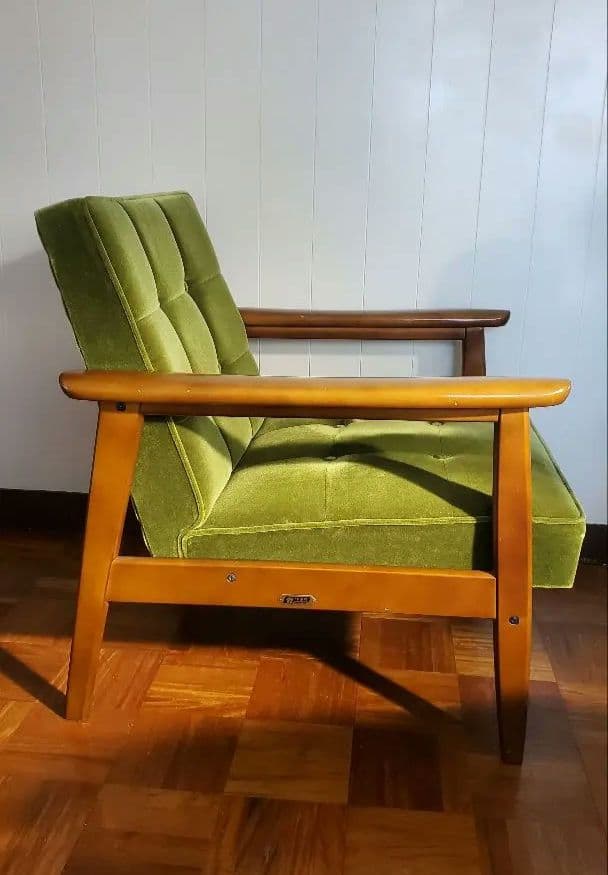 カリモクソファ　1人掛け　60Kチェア 1シーター モケットグリーン