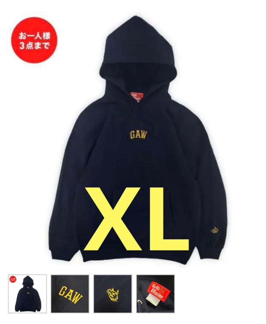 MAN WITH A MISSION GAW刺繍パーカー（ネイビー）XL