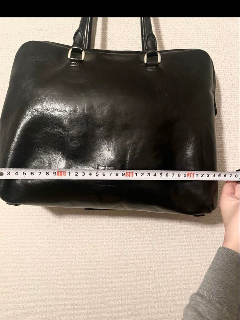 【希少型・本革】HIROFU ブラック　大きめハンドバッグ