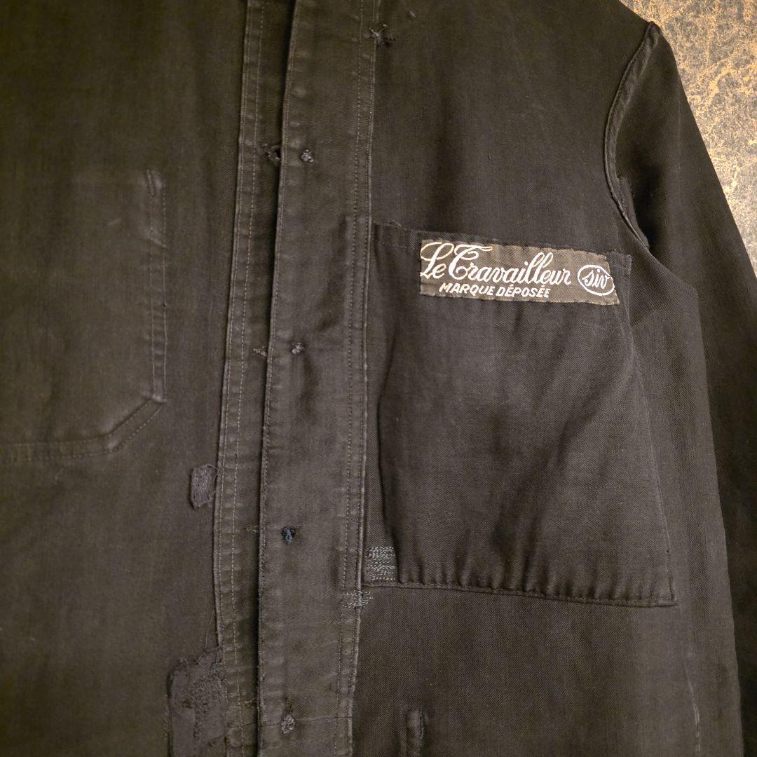 1930s ル・トラヴァイユール　ブラックモールスキンJKT ブラックフェード