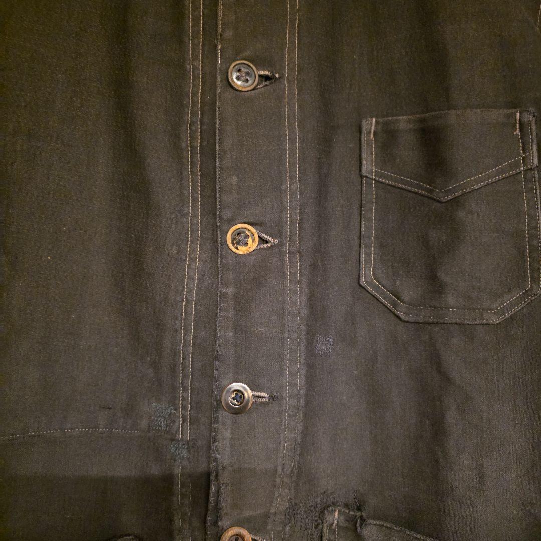 1930s ル・トラヴァイユール　ブラックモールスキンJKT ブラックフェード